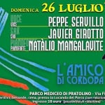 Immagine evento Peppe Servillo Voce, Javier Girotto Sax, Natàlio Mangalavite Piano. – Villa Demidoff, Pratolino (Fi) a Vaglia (FI) Potrebbe essere un'illustrazione raffigurante il seguente testo "VILLA DEMIDOFF parco mediceo di Pratolino FIRENZE 비김닭리다 DOMENICA 26 LUGLIO 2026 ore 18:00 UOCE UOCE PEPPE SERUILLO SAX SAX JAUIER GIROTTO PIANOFORTE NATALIO MANGALAUITE HIMLUNTESIE usic Pool L' L'AMICO DI CORDODA PARCO MEDICEO DI PRATOLINO- -Via Fiorentina 276- -FIRENZE aperitivi, bevande, cena, presso la Locanda del Parco (con riduzione per πι pubblico del concerto) ingresso 10 euro (possibilità di riduzione) ampio parcheggio gratuito"