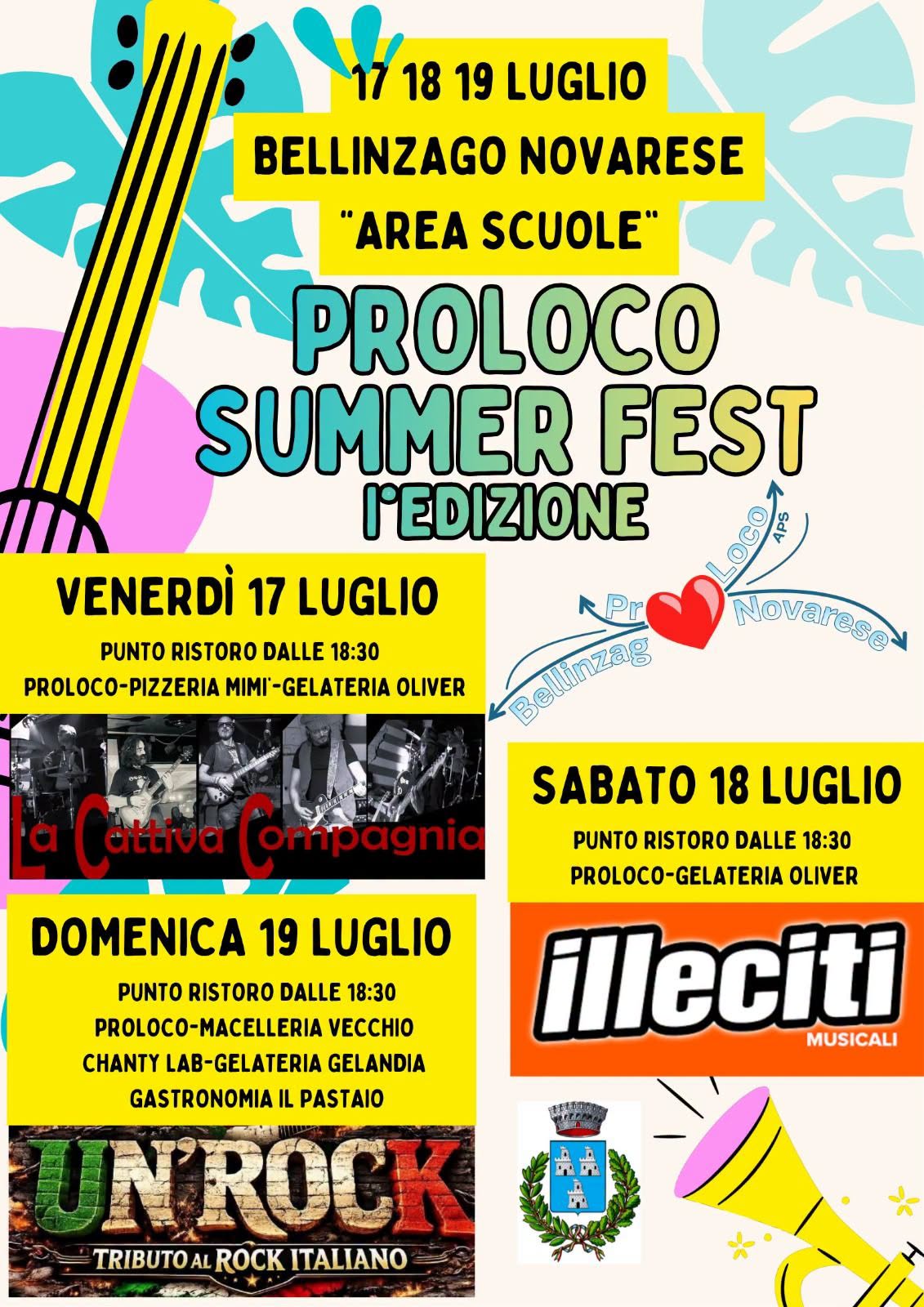 Evento Pro Loco summer fest Locandina Pro Loco summer fest - da venerdì 17 luglio - domenica 19 luglio 2026 ore 18:30 ore 23:00
