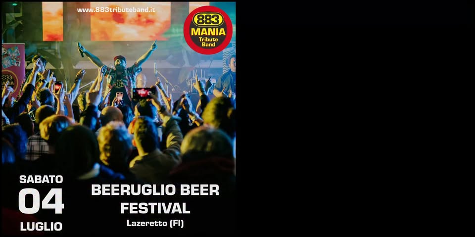 Evento SAB 4 LUG Beeruglio Lazzaretto (FI) 883 Mania LIVE Locandina SAB 4 LUG Beeruglio Lazzaretto (FI) 883 Mania LIVE - sabato 4 luglio ore 21:30 - 23:30