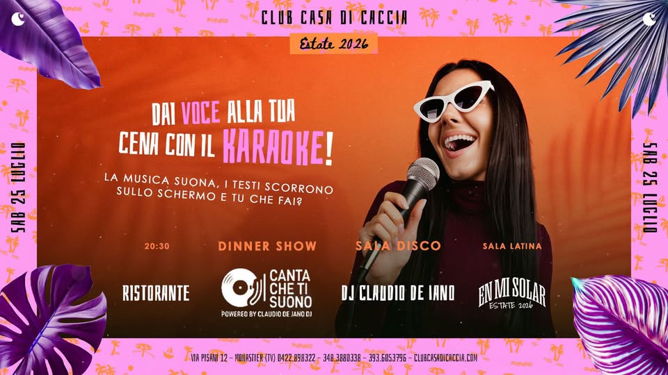 Evento Sabato 25 Luglio Canta Che Ti Suono Locandina Sabato 25 Luglio Canta Che Ti Suono - sabato 25 luglio ore 20:30 - 22:30