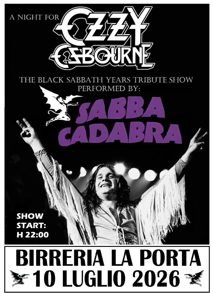 Evento Sabba Cadabra live@Birreria La Porta Locandina Sabba Cadabra live@Birreria La Porta - venerdì 10 luglio ore 22:00 - 00:00