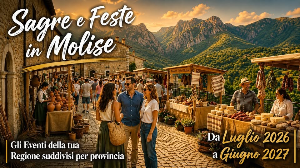 Evento Sagre e Feste in Molise Locandina Sagre e Feste in Molise - da sabato 4 luglio 2026 - sabato 26 giugno 2027 ore 19:00 ore 23:59