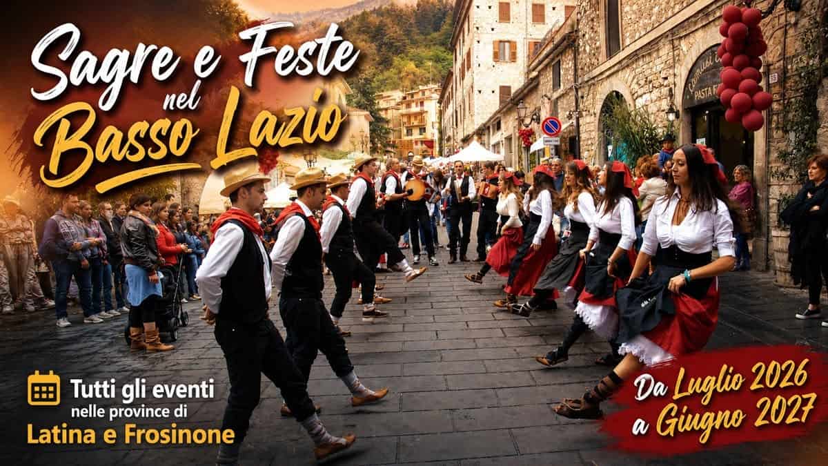 Evento Sagre e Feste nel Basso Lazio Locandina Sagre e Feste nel Basso Lazio - da sabato 4 luglio 2026 - sabato 26 giugno 2027 ore 19:00 ore 23:59