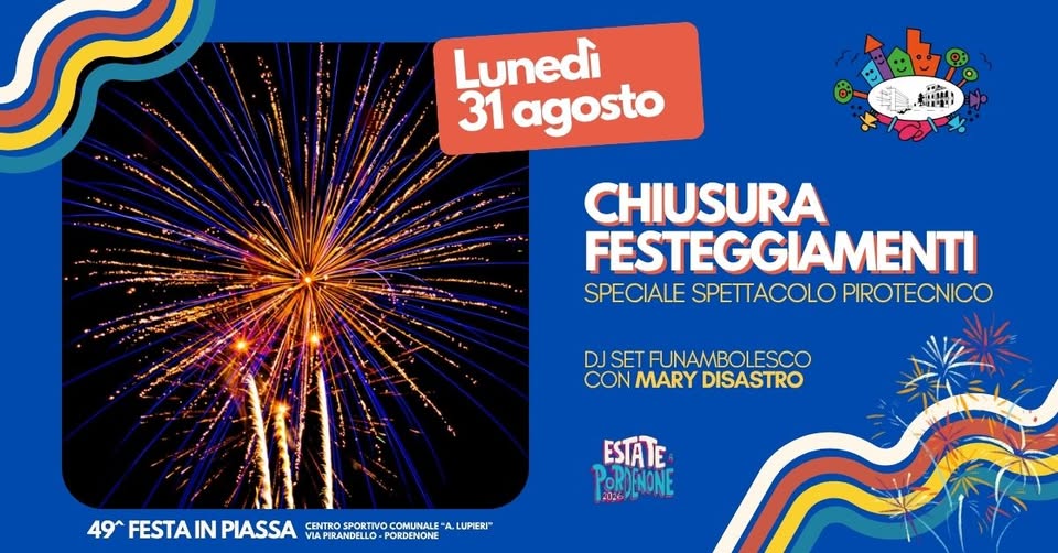 Evento Serata Conclusiva – 49º Festa In Piassa Locandina Serata Conclusiva – 49º Festa In Piassa - lunedì 31 agosto ore 18:30 - 20:30