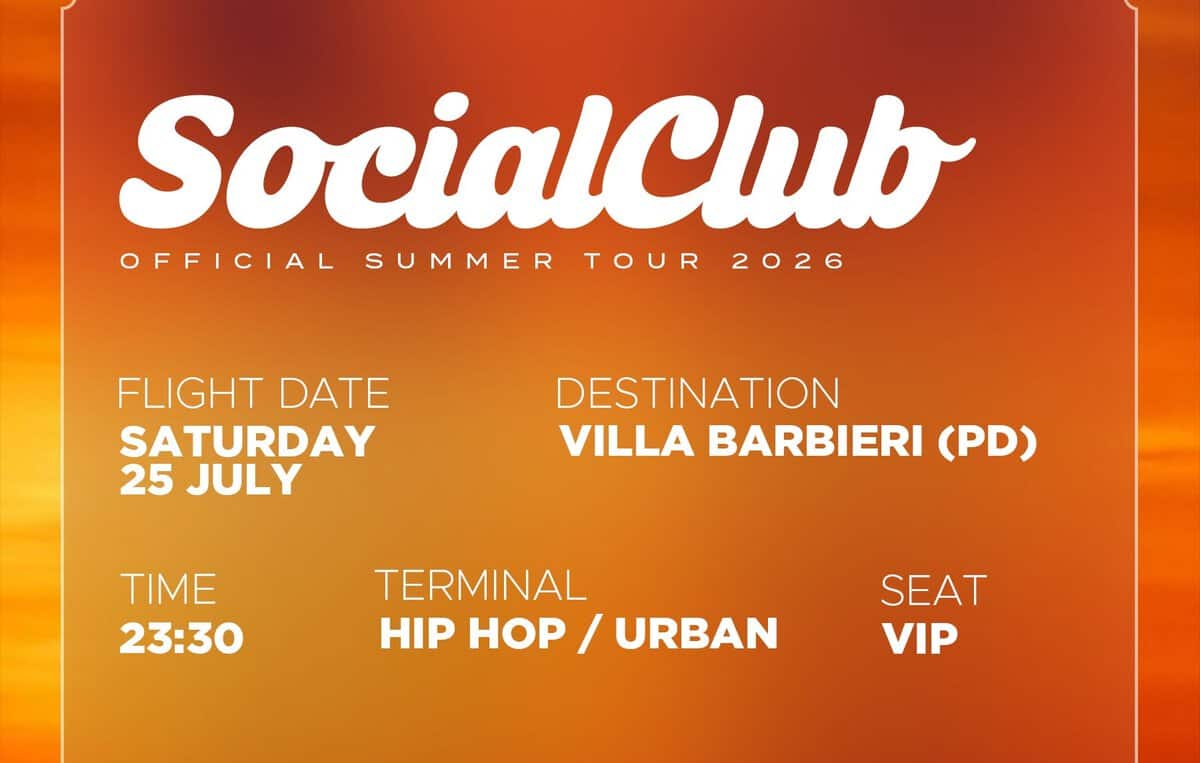 Evento SocialClub – sabato 25 Luglio – VILLABARBIERI Locandina SocialClub – sabato 25 Luglio – VILLABARBIERI - sabato 25 luglio ore 20:30 - 04:00