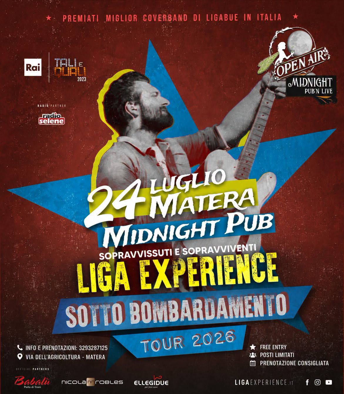 Evento Sopravvissuti E Sopravviventi – Ligabue Tribute Band Locandina Sopravvissuti E Sopravviventi – Ligabue Tribute Band - venerdì 24 luglio ore 22:15 - 00:15