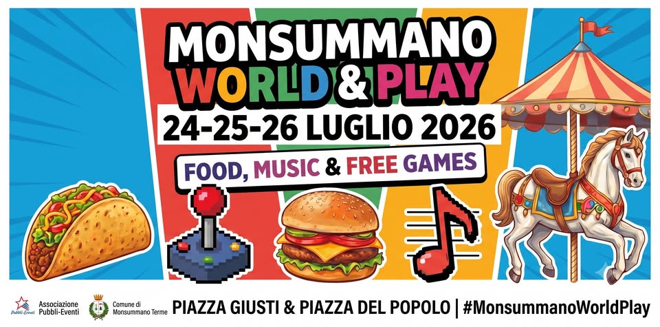 Evento Street Food Monsummano Terme – Pt Locandina Street Food Monsummano Terme – Pt - da venerdì 24 luglio - domenica 26 luglio 2026 ore 18:00 ore 22:59