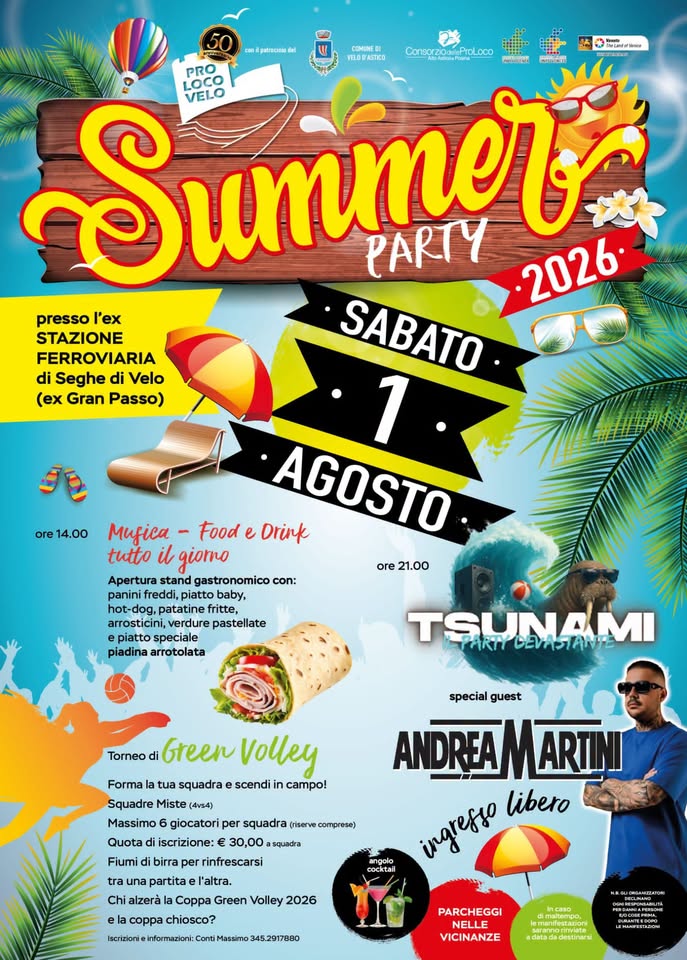 Evento Summer Party Locandina Summer Party - sabato 1 agosto ore 14:00 - 16:00