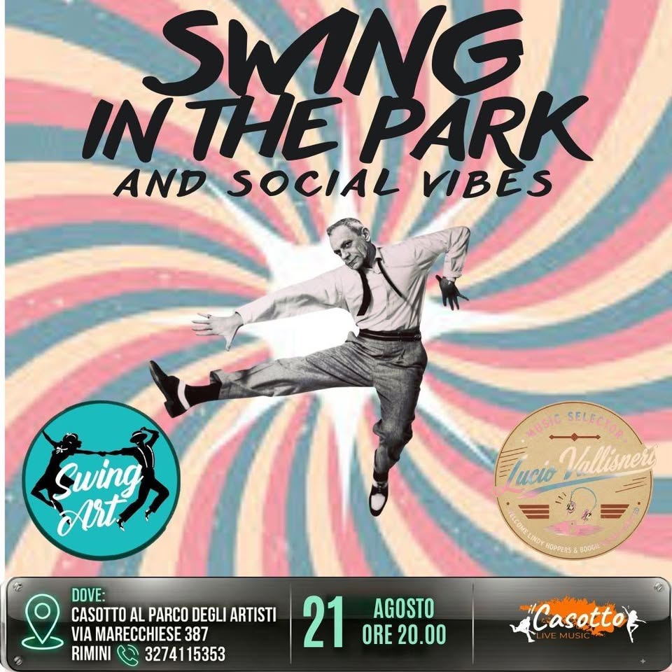 Evento Swing in the Park! And Social Vibes Locandina Swing in the Park! And Social Vibes - venerdì 21 agosto ore 20:00 - 22:00