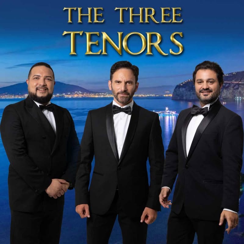 Evento The Three Tenors in Sorrento Locandina The Three Tenors in Sorrento - da sabato 11 aprile - mercoledì 12 agosto 2026 ore 21:00 ore 22:30
