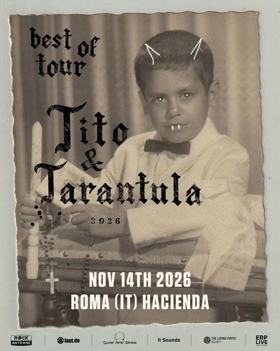 Evento Tito & Tarantula – Best of Tour 2026 Hacienda, Roma Locandina Tito & Tarantula – Best of Tour 2026 Hacienda, Roma - sabato 14 novembre ore 19:00 - 21:00