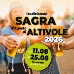 Immagine evento Tradizionale Sagra d’Agosto di Altivole 2026 @Via Prae, Altivole (TV) a Altivole (TV) Tradizionale Sagra d'Agosto di Altivole 2026 @Via Prae, Altivole (TV) a Altivole (TV) il 11 agosto - 25 agosto 2026