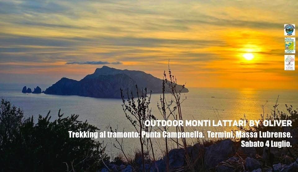 Evento Trekking al tramonto Punta Campanella. Termini, Massa Lubrense. Locandina Trekking al tramonto Punta Campanella. Termini, Massa Lubrense. - sabato 4 luglio ore 16:30 - 22:00