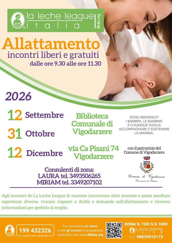 Evento Vigodarzere (PD) – Incontro LLL a sostegno dell’allattamento Locandina Vigodarzere (PD) – Incontro LLL a sostegno dell’allattamento - sabato 12 settembre ore 09:30 - 11:30