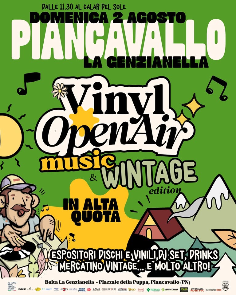 Evento VINYL OPEN AIR music & wintage a La Genzianella, Piancavallo Locandina VINYL OPEN AIR music & wintage a La Genzianella, Piancavallo - domenica 2 agosto ore 11:30 - 13:30