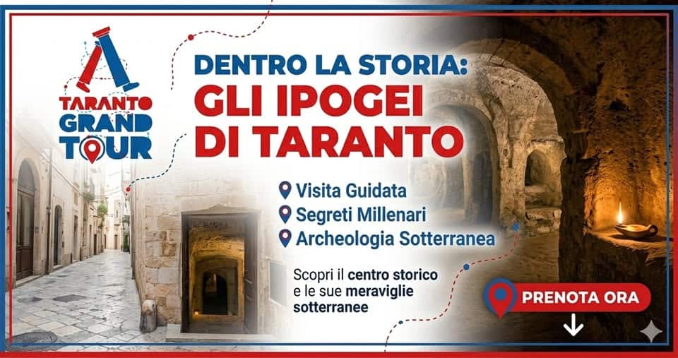 Evento Visita agli Ipogei e al Centro Storico di Taranto Locandina Visita agli Ipogei e al Centro Storico di Taranto - domenica 5 luglio ore 18:00 - 20:00
