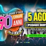 Immagine evento Voglio Tornare Negli Anni 90 r – Poggio Mirteto (RI) a Poggio Mirteto (RI) Voglio Tornare Negli Anni 90 r - Poggio Mirteto (RI) a Poggio Mirteto (RI) il 5 agosto 2026