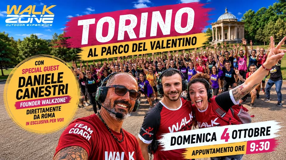 Evento WALKZONEr Torino “Parco del Valentino” Locandina WALKZONEr Torino “Parco del Valentino” - domenica 4 ottobre ore 09:30 - 11:15