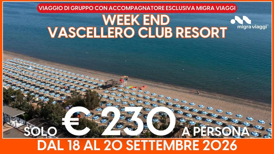 Evento Weekend Al Vascellero – Dal 18 Al 20 Settembre 2026 Locandina Weekend Al Vascellero – Dal 18 Al 20 Settembre 2026 - da venerdì 18 settembre - domenica 20 settembre 2026 ore 09:30 ore 21:00