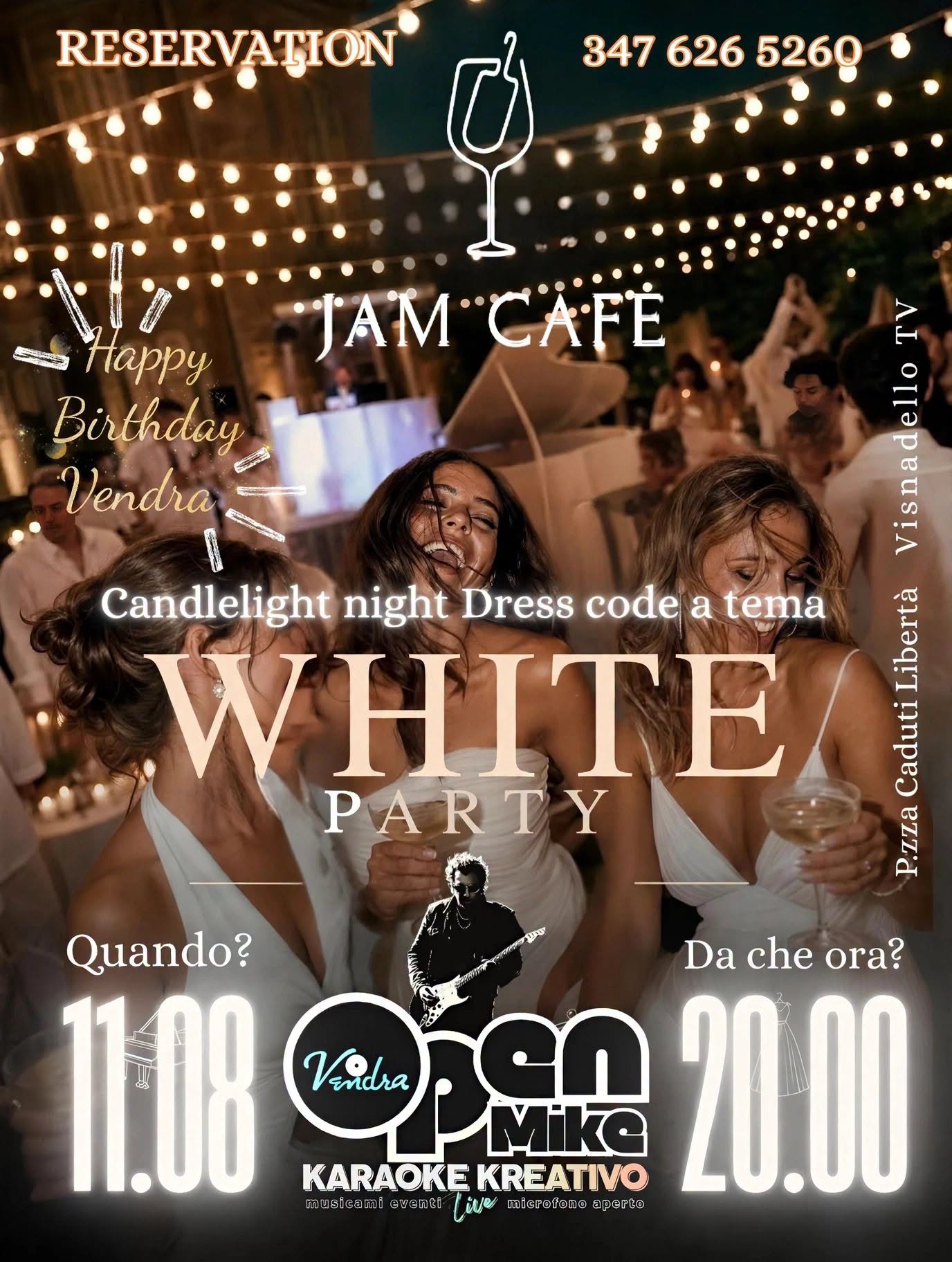 Evento White Party Karaoke – Candlelight Sotto Le Stelle A Visnadello Tv Locandina White Party Karaoke – Candlelight Sotto Le Stelle A Visnadello Tv - martedì 11 agosto ore 20:00 - 23:30