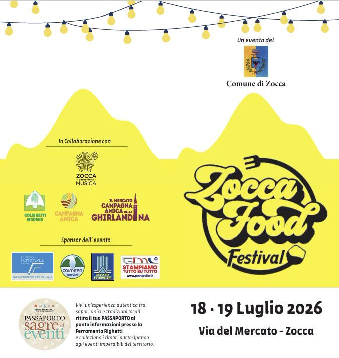 Evento Zocca Food Festival Locandina Zocca Food Festival - sabato 18 luglio ore 17:00 - 00:00