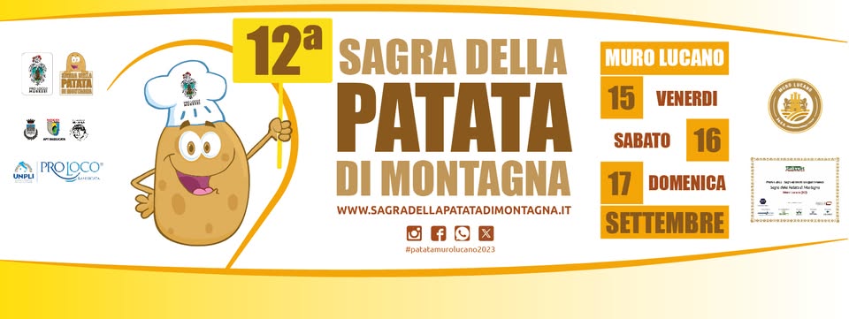 Evento 12a Sagra della Patata di Montagna Locandina 12a Sagra della Patata di Montagna - da venerdì 15 settembre - domenica 17 settembre 2023 ore 19:00 ore 23:59