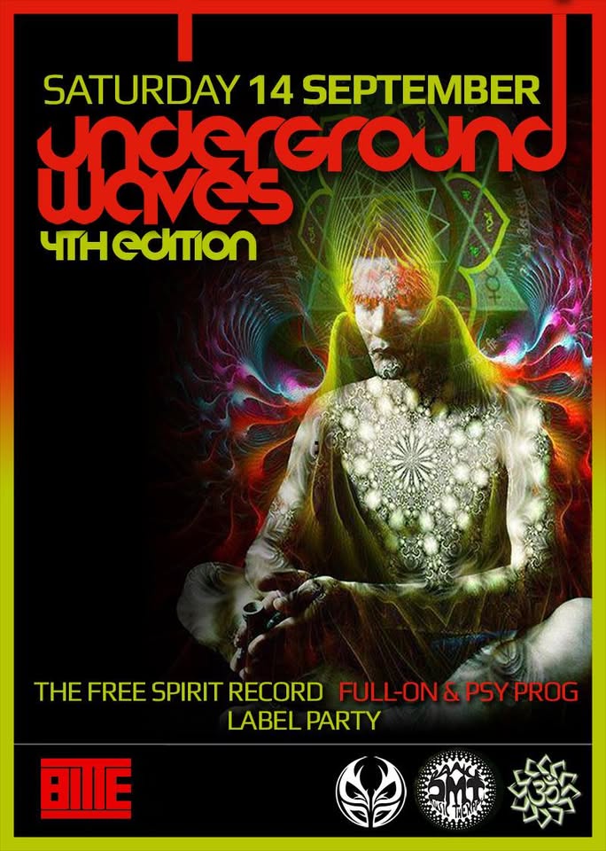 Evento 14.09 Underground Waves 4th Edition – Free – Spirit Recs Label Party – Special Guest from Brasil “TWELVE SESSIONS” first time in Europe Locandina 14.09 Underground Waves 4th Edition – Free – Spirit Recs Label Party – Special Guest from Brasil “TWELVE SESSIONS” first time in Europe - sabato 14 settembre ore 22:00 - 05:00