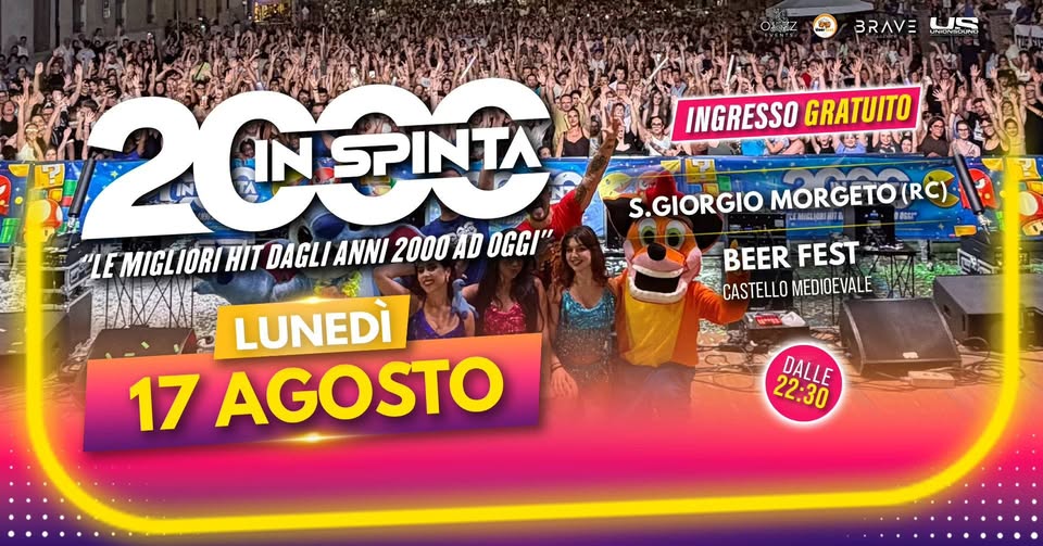 Evento 2000 in Spinta r – S.Giorgio Morgeto (RC) Locandina 2000 in Spinta r – S.Giorgio Morgeto (RC) - lunedì 17 agosto ore 22:30 - 00:30
