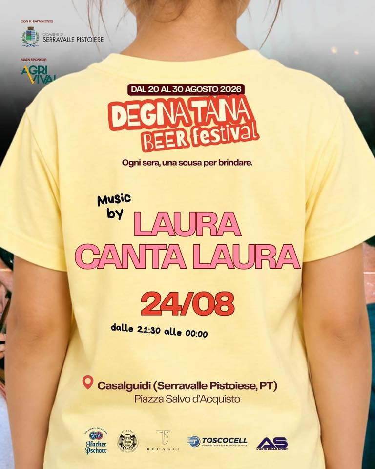 Evento 24.08 Laura Canta Laura @Degna Tana Beer Festival Locandina 24.08 Laura Canta Laura @Degna Tana Beer Festival - lunedì 24 agosto ore 21:30 - 23:59