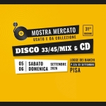Immagine evento 31a Mostra Mercato del Disco – Logge dei Banchi PISA a Pisa (PI) May be a graphic of text that says "MOSTRA MERCATO USATO E DA COLLEZIONE 31° EDIZIONE DISCO 33/45/Mux CD 05 06 SABATO SETTEMBRE DOMENICA 2026 LOGGE DEI BANCHI .ZZA P.ZZAXXSETTEMBRE XX SETTEMBRE PISA"
