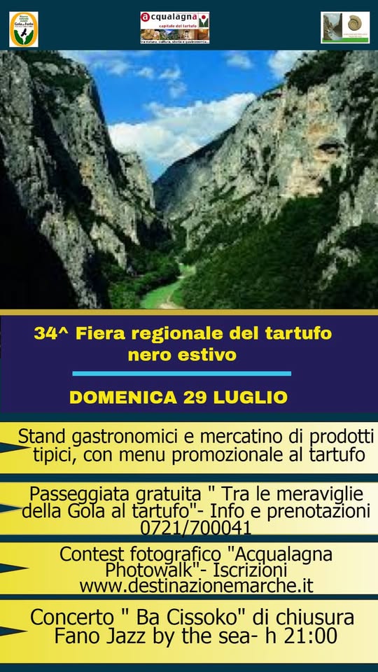 Evento 34º Fiera Regionale del tartufo nero estivo Locandina 34º Fiera Regionale del tartufo nero estivo - domenica 29 luglio ore 09:00 - 00:00