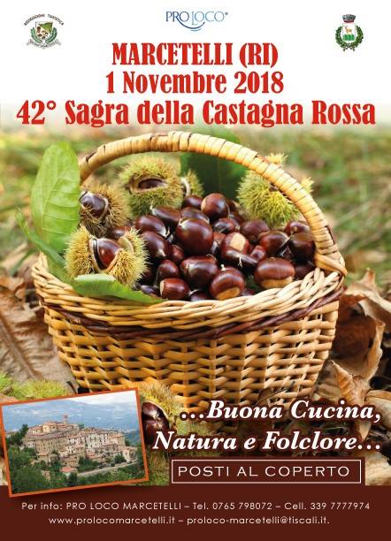 Evento 42° Sagra della Castagna Rossa Locandina 42° Sagra della Castagna Rossa - giovedì 1 novembre ore 09:00 - 20:00