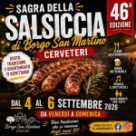 Immagine evento 46° Sagra della Salsiccia a Cerveteri (RM) 46° Sagra della Salsiccia a Cerveteri (RM) il 4 settembre - 6 settembre 2026