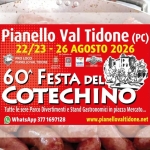 Immagine evento 60º Esima Festa Del Cotechino E Grande Fiera D’agosto a Pianello Val Tidone (PC) 60º Esima Festa Del Cotechino E Grande Fiera D'agosto a Pianello Val Tidone (PC) il 23 agosto - 26 agosto 2026