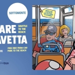 Immagine evento Ad AGOSTO vado al mare SOTTOMONTE con la navetta gratuita a Pesaro (PU) May be pop art of text that says 'SOTTOMONTE PRENIDI Ces! BUSI ATAT UINA FAIDIPE ESARO PESARO PIU SOSTENIBRLE SEMPRE VADO AL MARE SHUTTLE To THE BEACH IN NAVETTA DAI PARCHEGGI ALLE FREE RIDE FROM CAR SPIAGGE CORSE GRATUITE PARK TO THE BEACH MEsil PESARO HEGELANEEN2THe.CO8 Stet adriabus RN aDUIS'