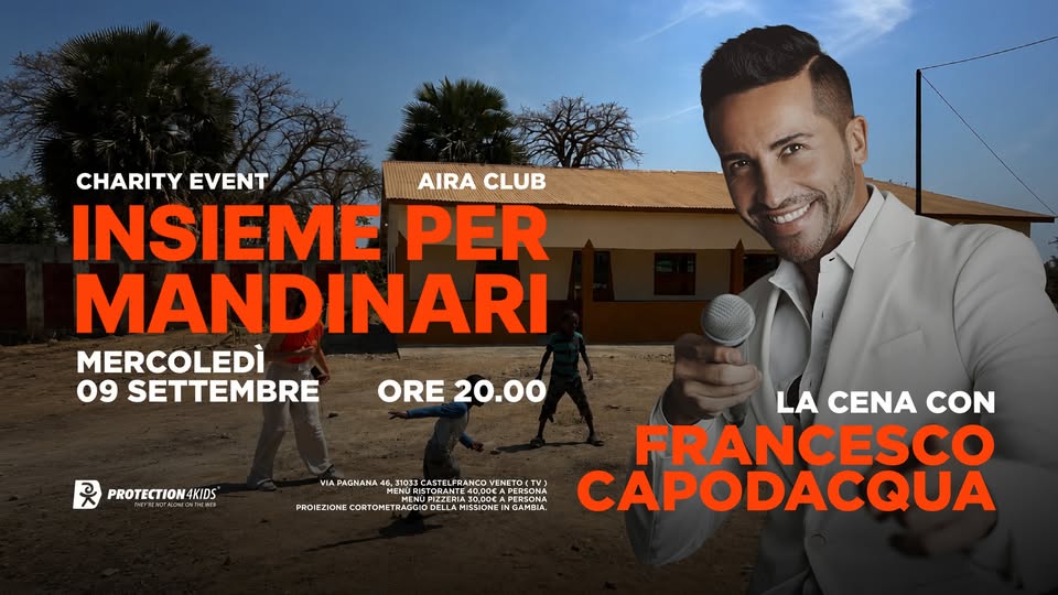 Evento Aira 9 Settembre Serata Di Beneficenza Per Protection4Kids Locandina Aira 9 Settembre Serata Di Beneficenza Per Protection4Kids - mercoledì 9 settembre ore 18:00 - 20:00