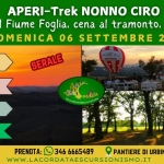 Immagine evento APERI – Trek NONNO CIRO Boschi sul Fiume Foglia, tramonto, notturna! a Urbino (PU) APERI - Trek NONNO CIRO Boschi sul Fiume Foglia, tramonto, notturna! a Urbino (PU) il 6 settembre 2026