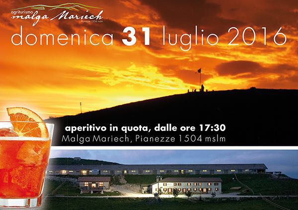 Evento Aperitivo In Quota Locandina Aperitivo In Quota - domenica 31 luglio ore 17:30 - 19:30