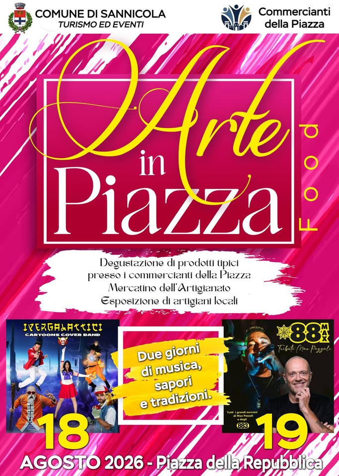 Evento Arte In Piazza Food – Sannicola Locandina Arte In Piazza Food – Sannicola - martedì 18 agosto ore 21:00 - 00:00