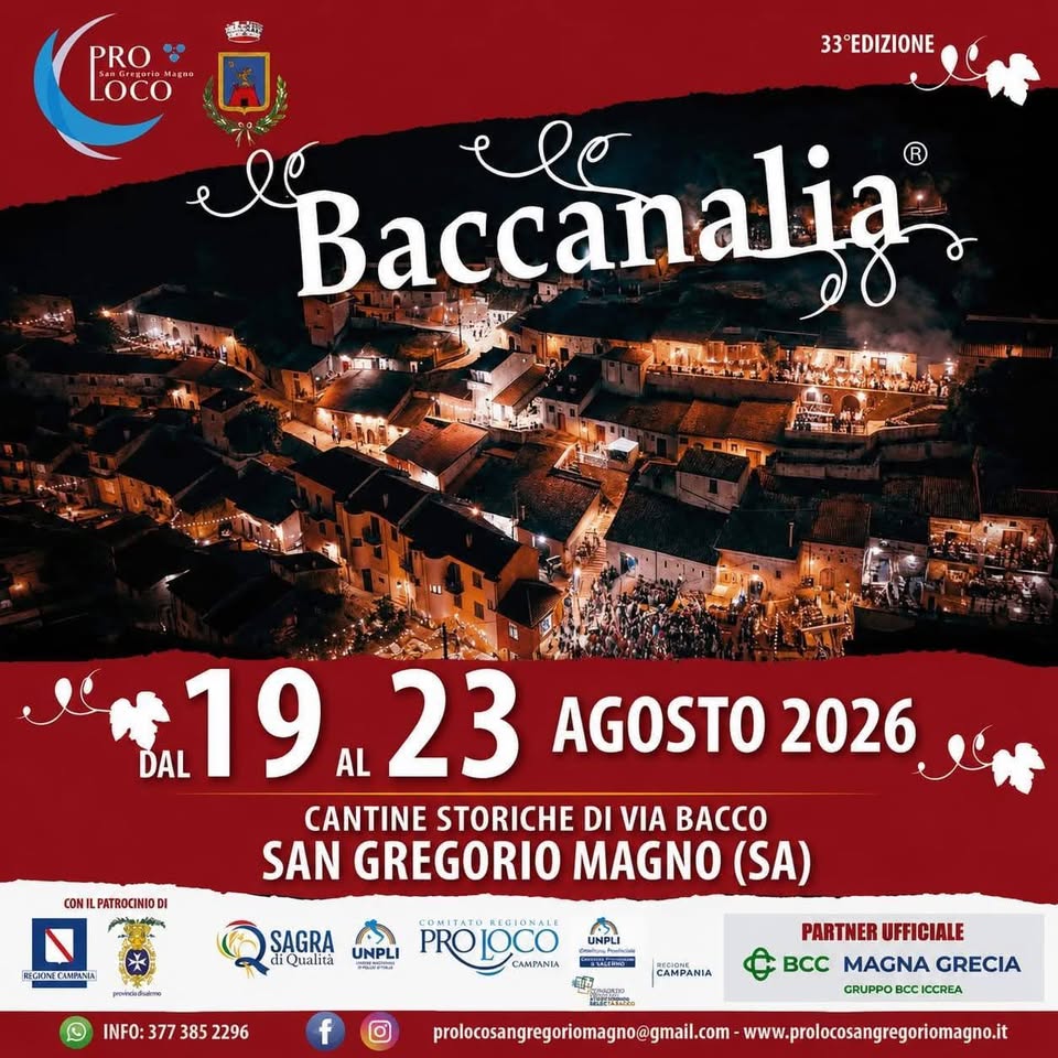 Evento Baccanalia Locandina Baccanalia - da mercoledì 19 agosto - domenica 23 agosto 2026 ore 11:00 ore 23:30