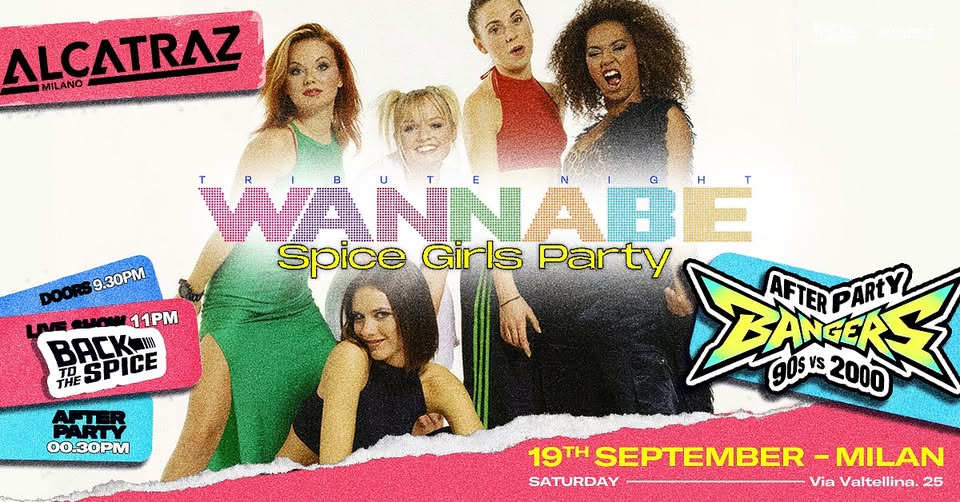 Evento BANGERS 90vs2000 Wannabe Locandina BANGERS 90vs2000 Wannabe - sabato 19 settembre ore 21:30 - 23:30