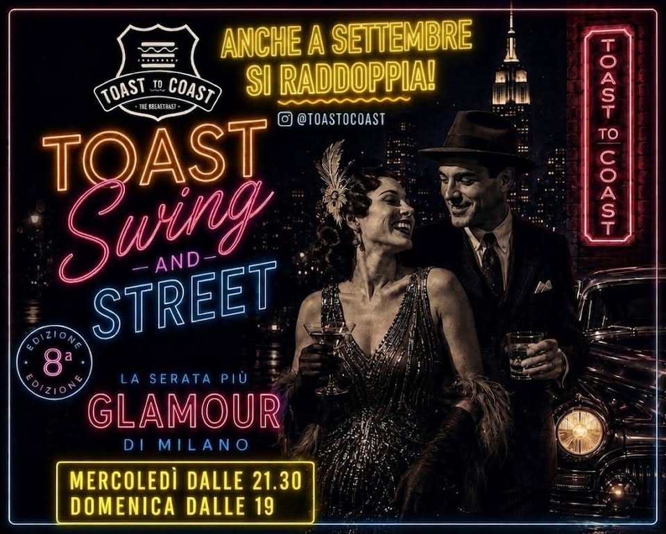 Evento Bicocca Toast Swing & Street – 8a edizione – Dj Barini Locandina Bicocca Toast Swing & Street – 8a edizione – Dj Barini - mercoledì 16 settembre ore 21:30 - 23:30