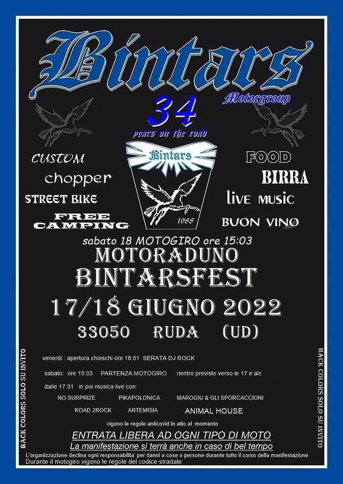 Evento Bintarsfest Locandina Bintarsfest - venerdì 17 giugno ore 18:03 - 00:00