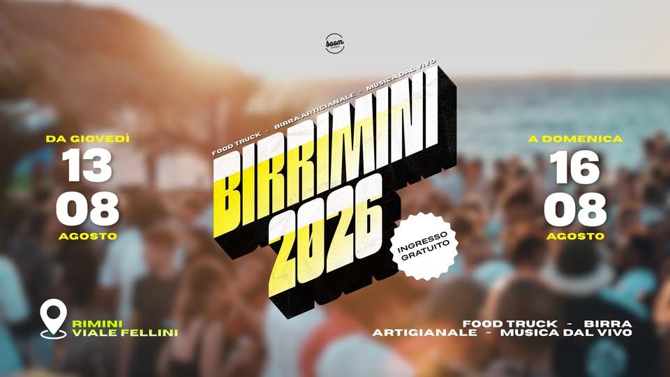 Evento Birrimini 2026 – 13, 14, 15 & 16 Agosto 2026 Locandina Birrimini 2026 – 13, 14, 15 & 16 Agosto 2026 - da giovedì 13 agosto - sabato 15 agosto 2026 ore 18:00 ore 01:30