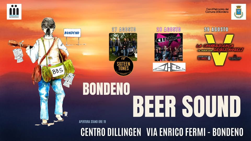Evento Bondeno Beer Sound 2026 Locandina Bondeno Beer Sound 2026 - da giovedì 27 agosto - sabato 29 agosto 2026 ore 19:00 ore 23:59