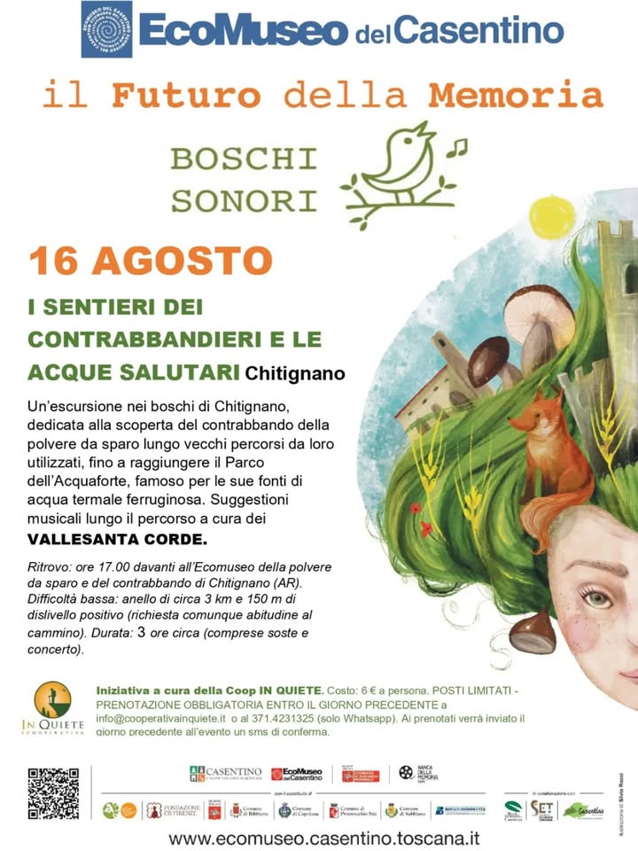 Evento Boschi Sonori a Chitignano – Escursione con concerto dei Vallesanta Corde Locandina Boschi Sonori a Chitignano – Escursione con concerto dei Vallesanta Corde - domenica 16 agosto ore 17:00 - 20:00