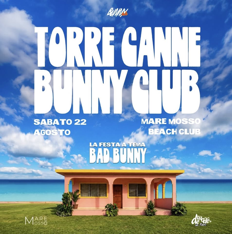 Evento BUNNYCLUB – Mare Mosso Beach Club, Fasano (BR) Locandina BUNNYCLUB – Mare Mosso Beach Club, Fasano (BR) - sabato 22 agosto ore 23:30 - 01:30