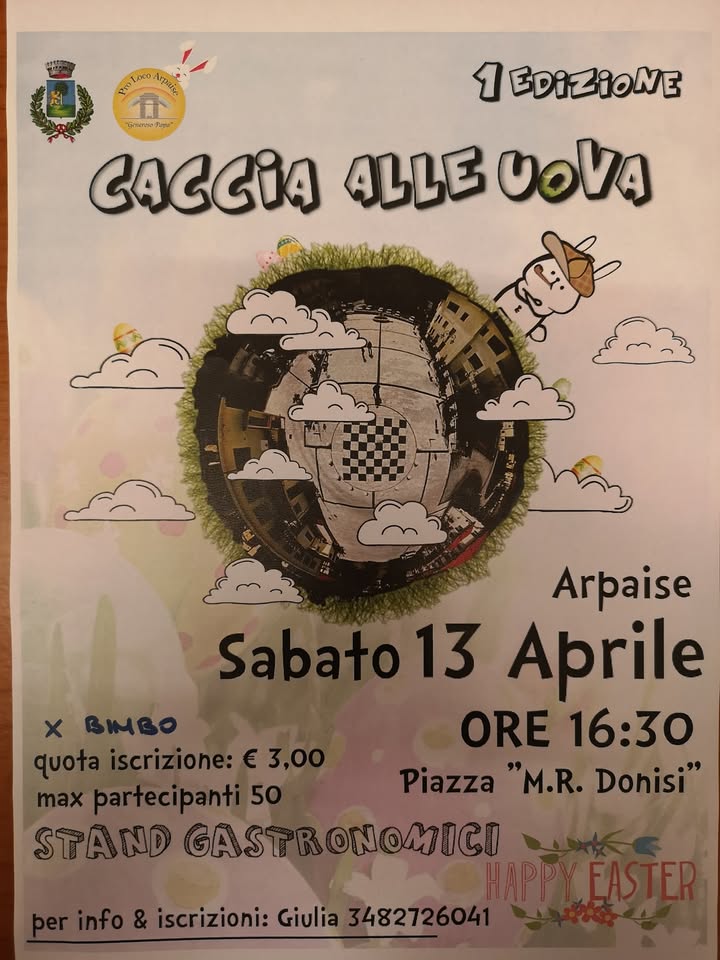 Evento “Caccia Alle Uova” Locandina “Caccia Alle Uova” - sabato 13 aprile ore 16:30 - 22:30
