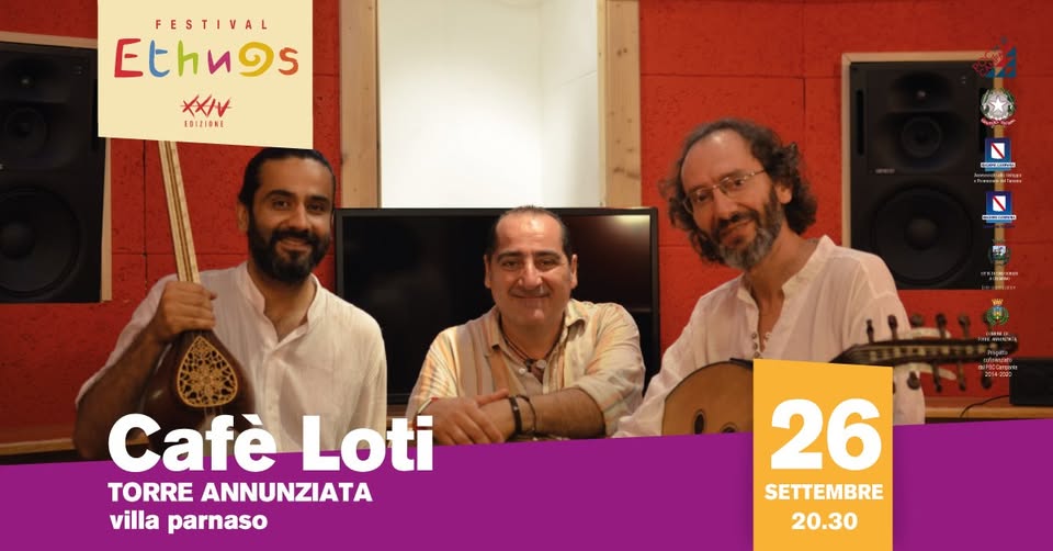 Evento Cafè Loti in concerto a Villa Parnaso Festival Ethnos Locandina Cafè Loti in concerto a Villa Parnaso Festival Ethnos - giovedì 26 settembre ore 20:30 - 23:30