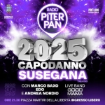 Immagine evento Capodanno 2025 Susegana Radio Piterpan a Susegana (TV) No photo description available.